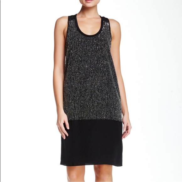 Eileen Fisher Dresses & Skirts - 🪅Eileen Fisher Silk Rivulet Lined Beaded Black Silvee Sparkle Dress XL